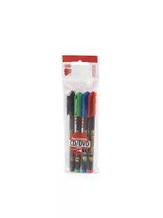 Alkoholos marker készlet, 0,5mm, CD/DVD F Ico, 4 klf.szín