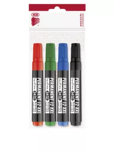   Alkoholos marker készlet, 1-4mm, vágott hegyű, Ico 12XXL, 4 klf.szín
