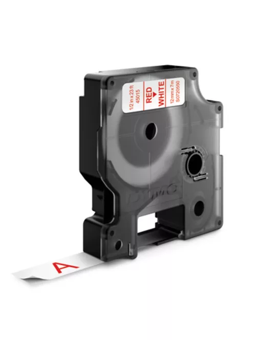 Feliratozógép szalag Dymo Letratag Dymo D1 S0720550/45015 12mmx7m, ORIGINAL, piros/fehér