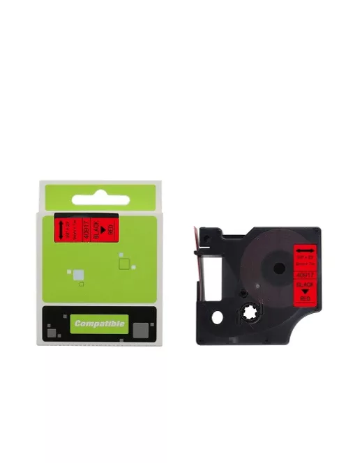 Feliratozógép szalag kompatibilis Dymo S0720720/40917 9mmx7m ECO fekete/piros