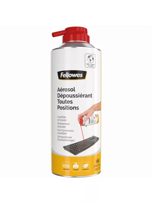 Sűrített levegő, porpisztoly, 520 ml,/200 ml, forgatható, HFC mentes, gyúlékony,Fellowes®