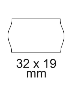 Árazószalag 32x19mm, stancolt 10 tekercs/csomag, fehér