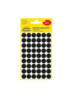   Etikett címke, o12mm, jelölésre, 54 címke/ív, 5 ív/doboz, Avery fekete
