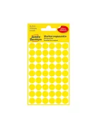 Etikett címke, o12mm, jelölésre, 54 címke/ív, 5 ív/doboz, Avery sárga