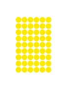 Etikett címke, o12mm, jelölésre, 54 címke/ív, 5 ív/doboz, Avery sárga