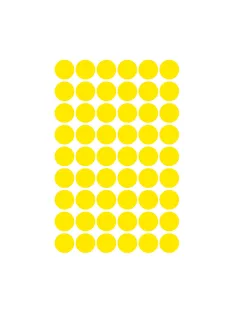   Etikett címke, o12mm, jelölésre, 54 címke/ív, 5 ív/doboz, Avery sárga