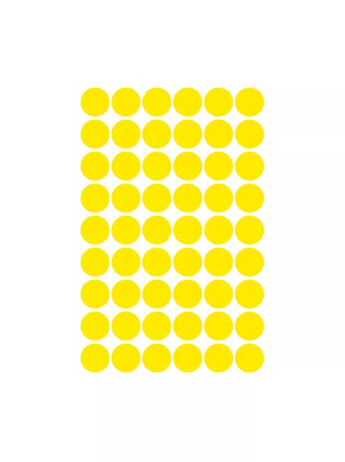 Etikett címke, o12mm, jelölésre, 54 címke/ív, 5 ív/doboz, Avery sárga