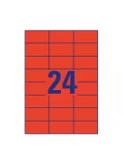 Etikett címke, 70 x37mm, univerzális, 24 címke/ív, 100 ív/doboz, Avery piros