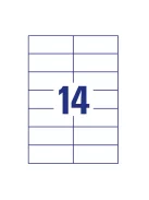 Etikett címke, 105 x42,3mm, univerzális, 14 címke/ív, 100 ív/doboz, Avery fehér