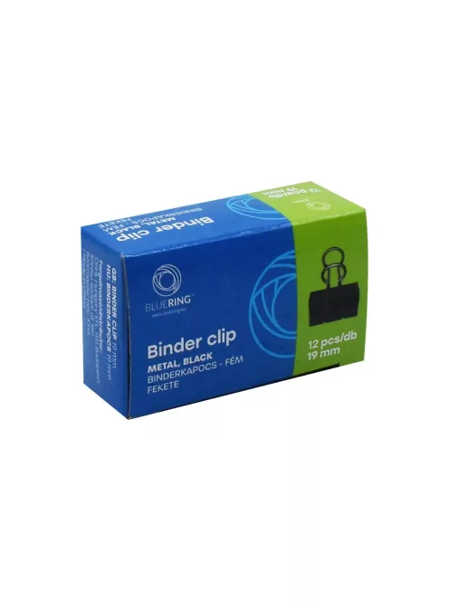 Binderkapocs 19mm, 12 db/doboz, Bluering®