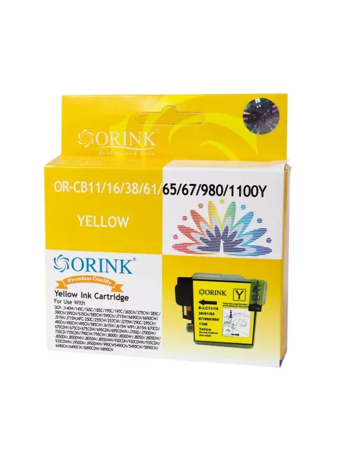 Brother CB11/LC980/LC985/LC1100XL tintapatron yellow ORINK