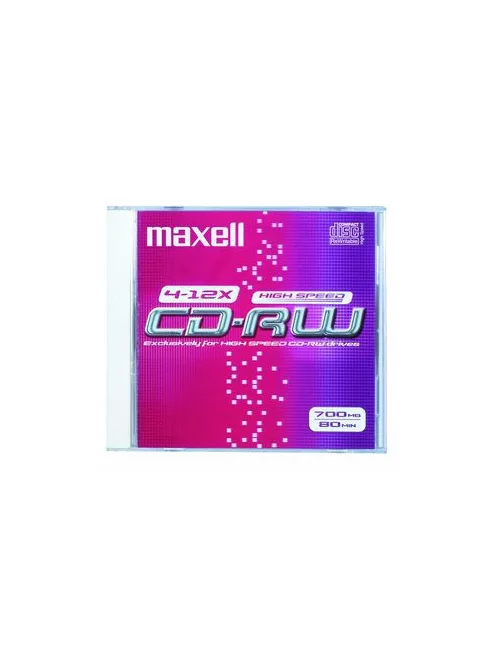CD-RW80 12X újraírható CD normál tokban Maxell