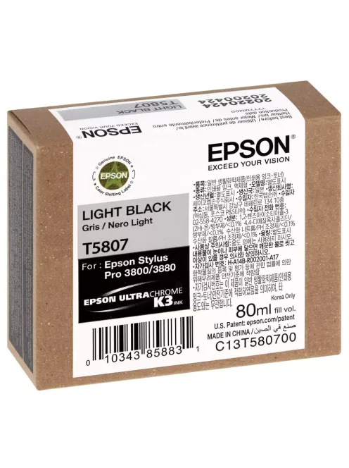 Epson T5807 tintapatron light black ECO
