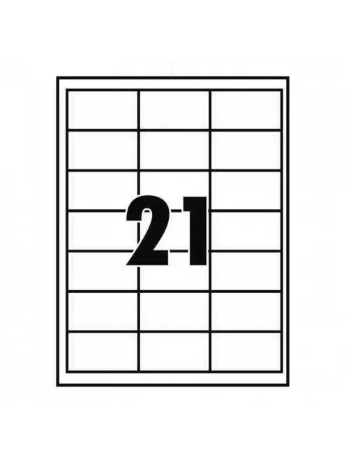 Etikett címke, 63,5x38,1mm, 100 lap, 21 címke/lap