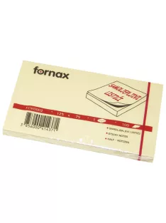 Jegyzettömb öntapadó, 75x125mm, 100lap, Fornax, sárga