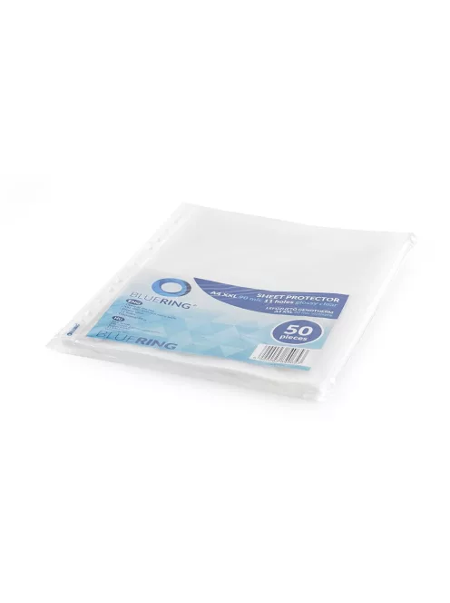 Genotherm lefűzhető, A4, XXL 90 micron 250x310mm, Extra SZÉLES víztiszta Bluering® 50 db/csomag
