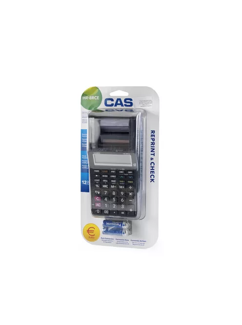 Számológép szalagos 12 digit, LCD kijelzős Casio HR 8 RCE fekete