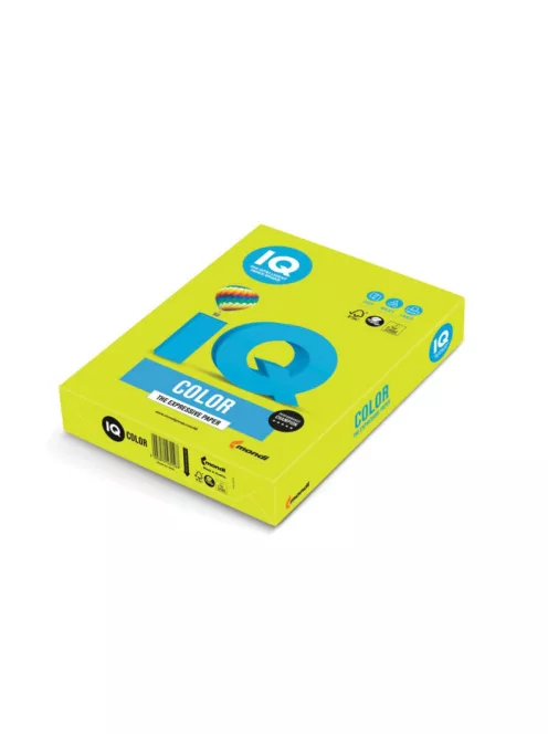 Másolópapír, színes, A4, 80g. IQ 500ív/csomag, neon zöld