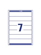 Etikett címke, 192 x38mm, iratrendezőre 7 címke/ív, 100 ív/doboz, Avery fehér