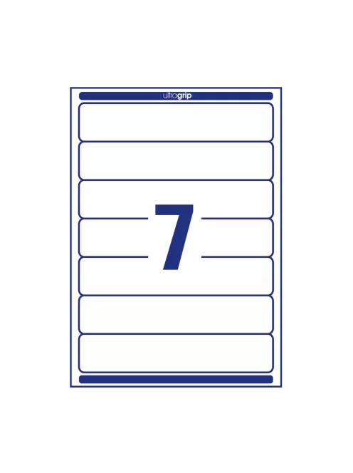 Etikett címke, 192 x38mm, iratrendezőre 7 címke/ív, 100 ív/doboz, Avery fehér