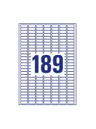 Etikett címke, 25,4 x10mm, szuper tapadású 189 címke/ív, 20 ív/doboz, Avery fehér