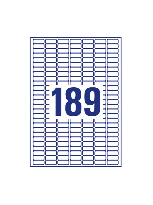 Etikett címke, 25,4 x10mm, szuper tapadású 189 címke/ív, 20 ív/doboz, Avery fehér