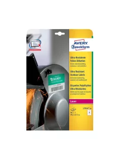   Etikett címke, 99,1 x67,7mm, ultra ellenálló 8 címke/ív, 10 ív/doboz, Avery fehér