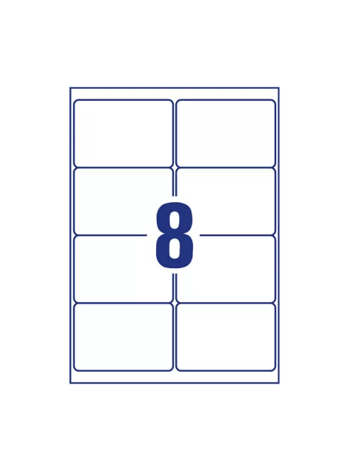 Etikett címke, 99,1 x67,7mm, ultra ellenálló 8 címke/ív, 10 ív/doboz, Avery fehér