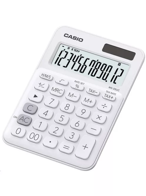 Számológép asztali 12 digit nagy kijelző Casio MS 20 UC fehér