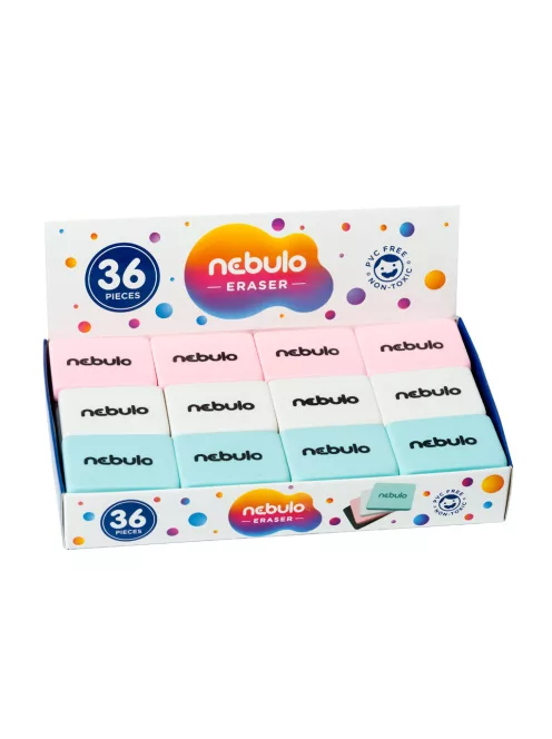 Radír, logózott radír 3 színben, Nebulo