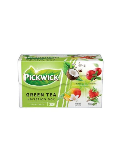 Zöld tea 20x1,5 g PICKWICK "Zöld tea Gyümölcsös Variációk" kókusz, vörösáfonya, eper-citromfű, mangó-jázmin